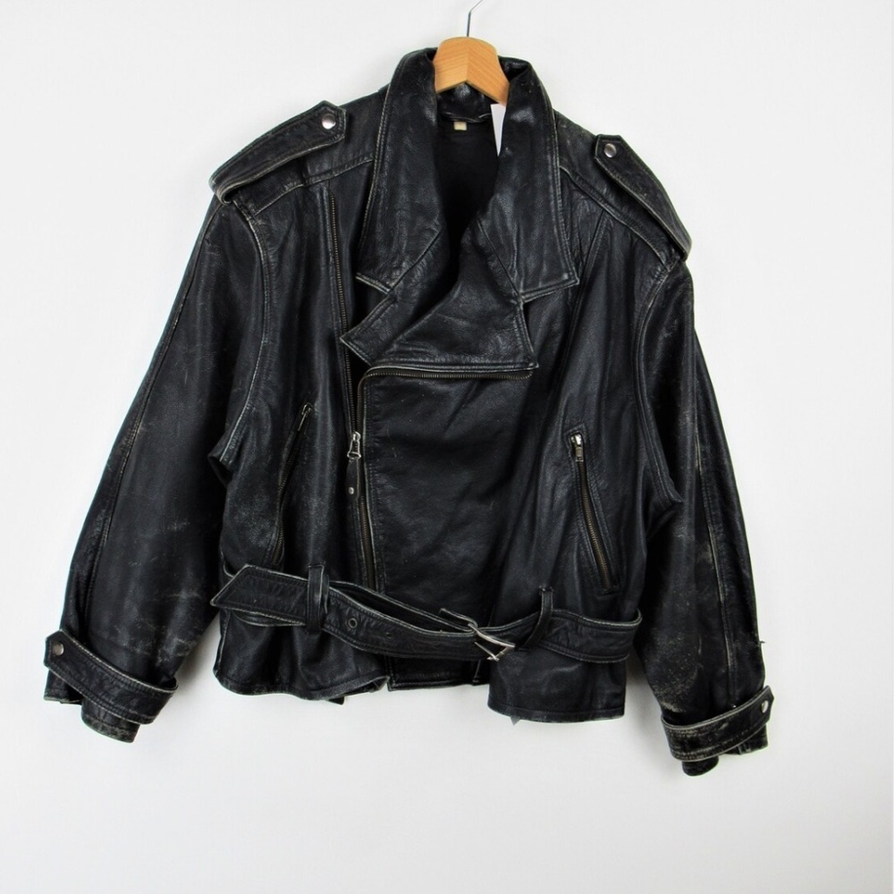80’s VINTAGE DISTRESSED LEATHER JACKET